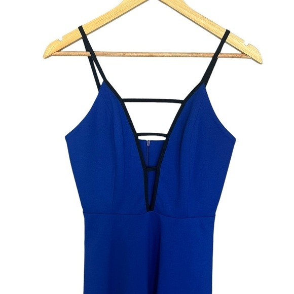 Amanda Uprichard Blue Mini Dress Plunging Neckline S - Picture 3 of 6